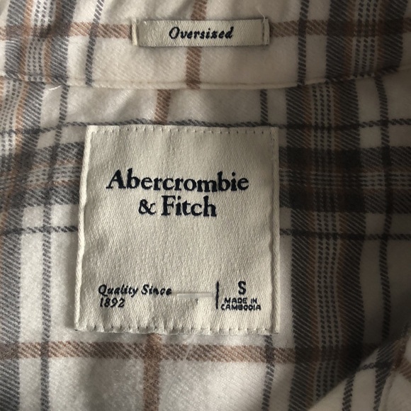 Abercrombie & Fitch Oversized Plaid Button Up Flannel Shirt Sz S - Picture 6 of 13